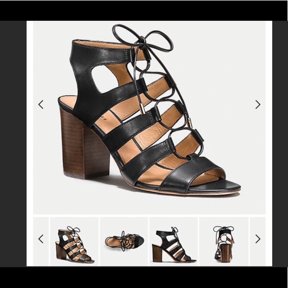 NEW IN BOX Coach Larissa sandal heel black Sz 7.5